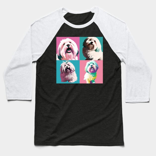 Coton de Tulear Pop Art - Dog Lover Gifts Baseball T-Shirt by PawPopArt